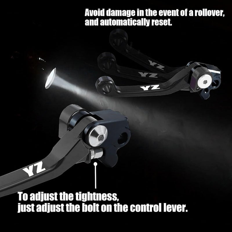 Adsspro CNC Aluminum Pivot Motorcycle Billet Foldable Brake Clutch Lever Handle for YZ80 YZ85 YZ 85 80 2001-2014 TTR230 TTR 230 2005-2022 Dirt Pit Bike Motocross （Black） - Image 3